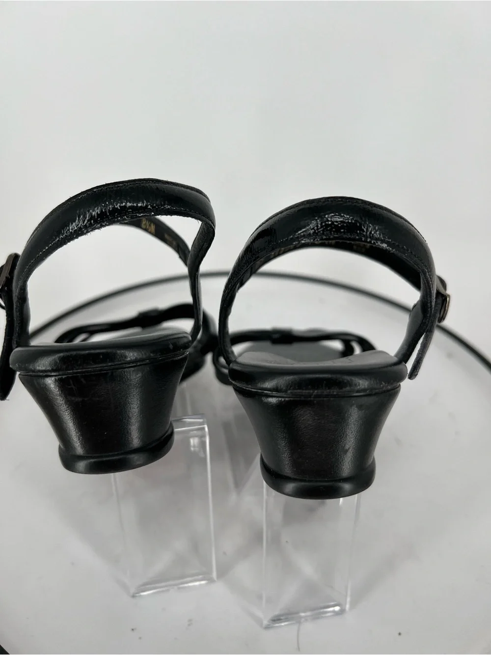 SAS Black Patent Leather‎ Strappy Ankle Sandals